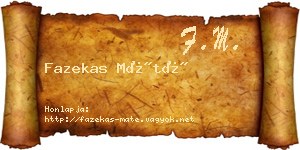Fazekas Máté névjegykártya