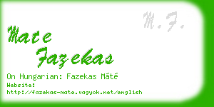 mate fazekas business card
