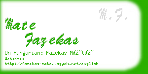 mate fazekas business card